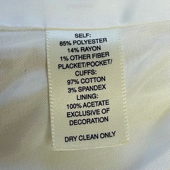 White House Black Market 2 Piece Pants Suit Size 4 Beige Tweed Embellished - Picture 8 of 15